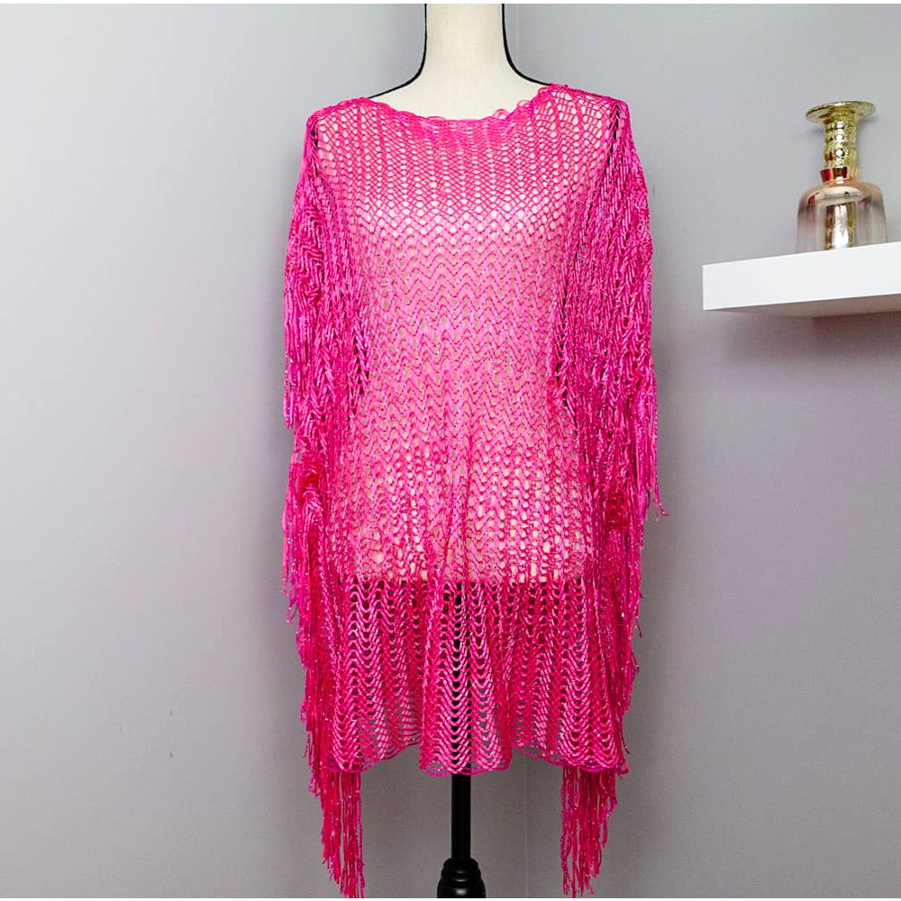Charlotte Daniel Pink Sparkle Kimono Swim Cover Up